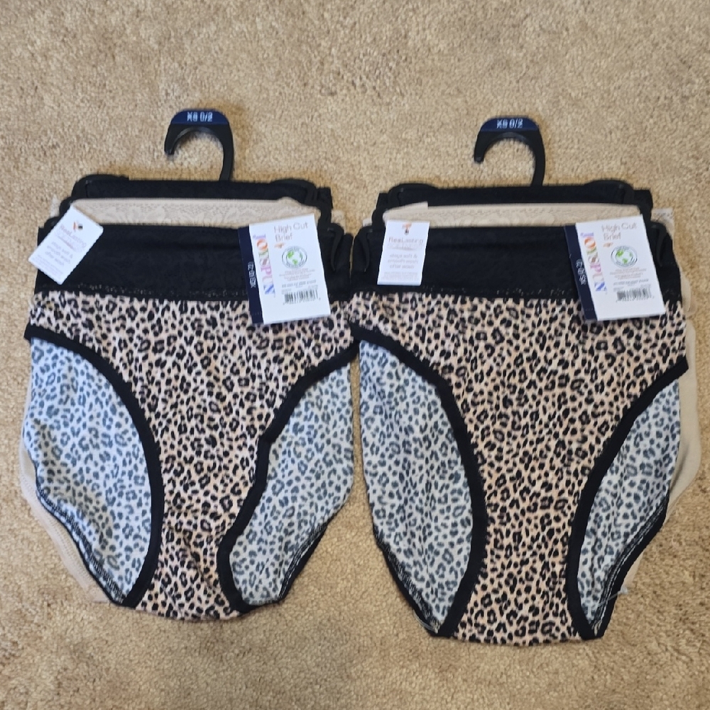 JOYSPUN High Cut Briefs 6 Pair NWT SZ 0/2 XS
